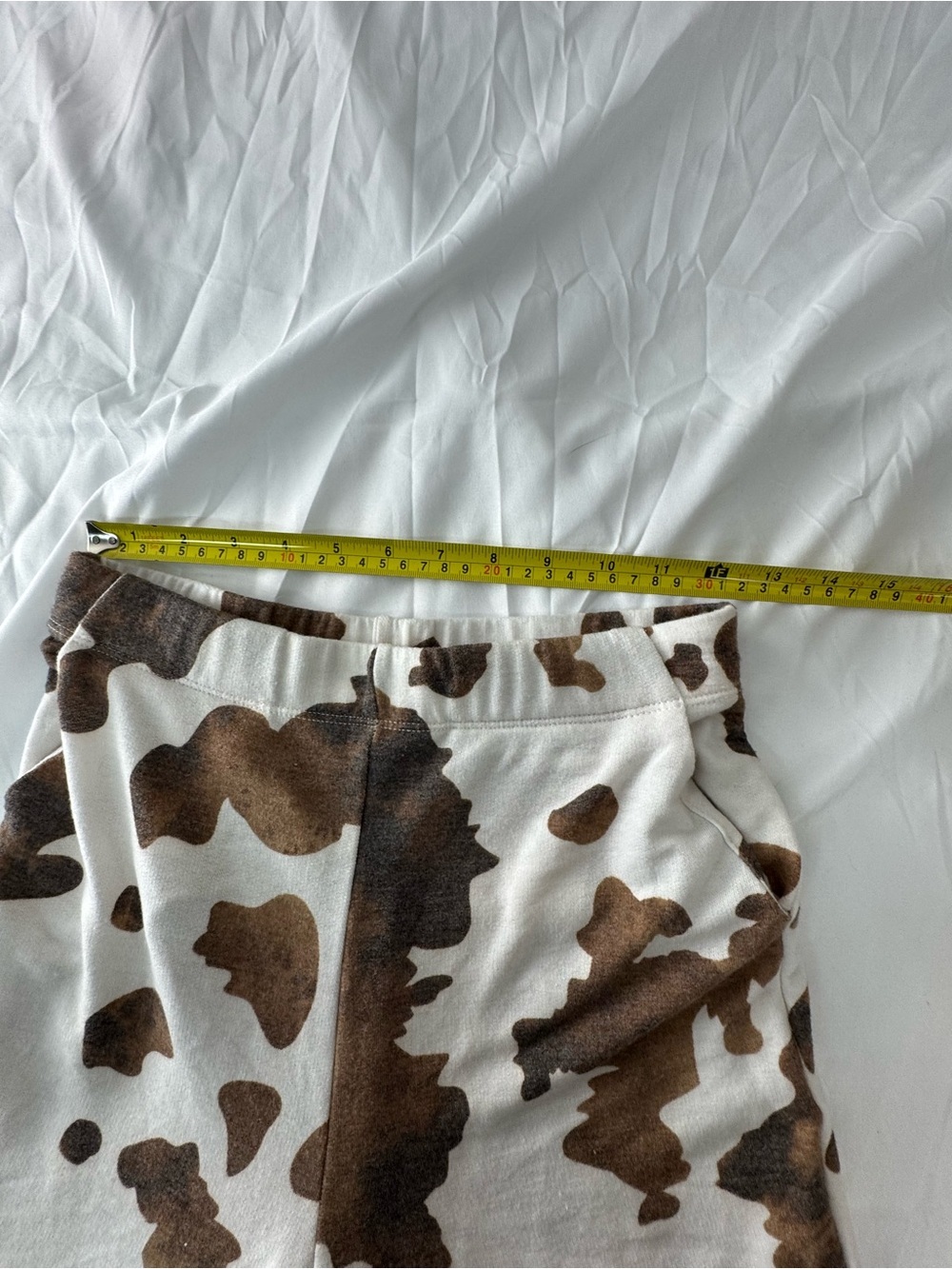 Jade by Jane Cow-Spot Flare Wide-Leg Jeans in White & Brown - Picture 8 of 8